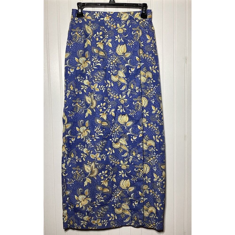 River Ridge Trading Co Maxi Shirt Size 8 Blue Yellow Flowers